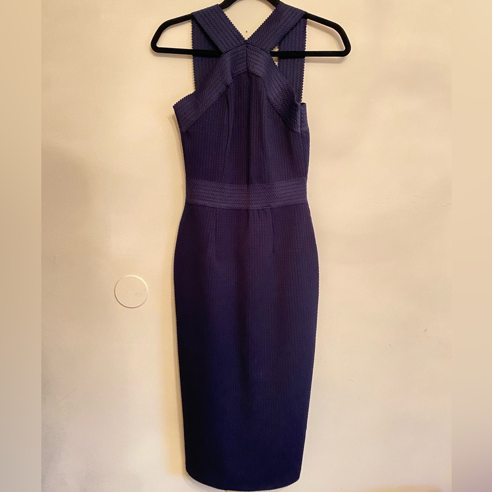 Navy Bodycon Midi Dress- New York and Company- Size XS
